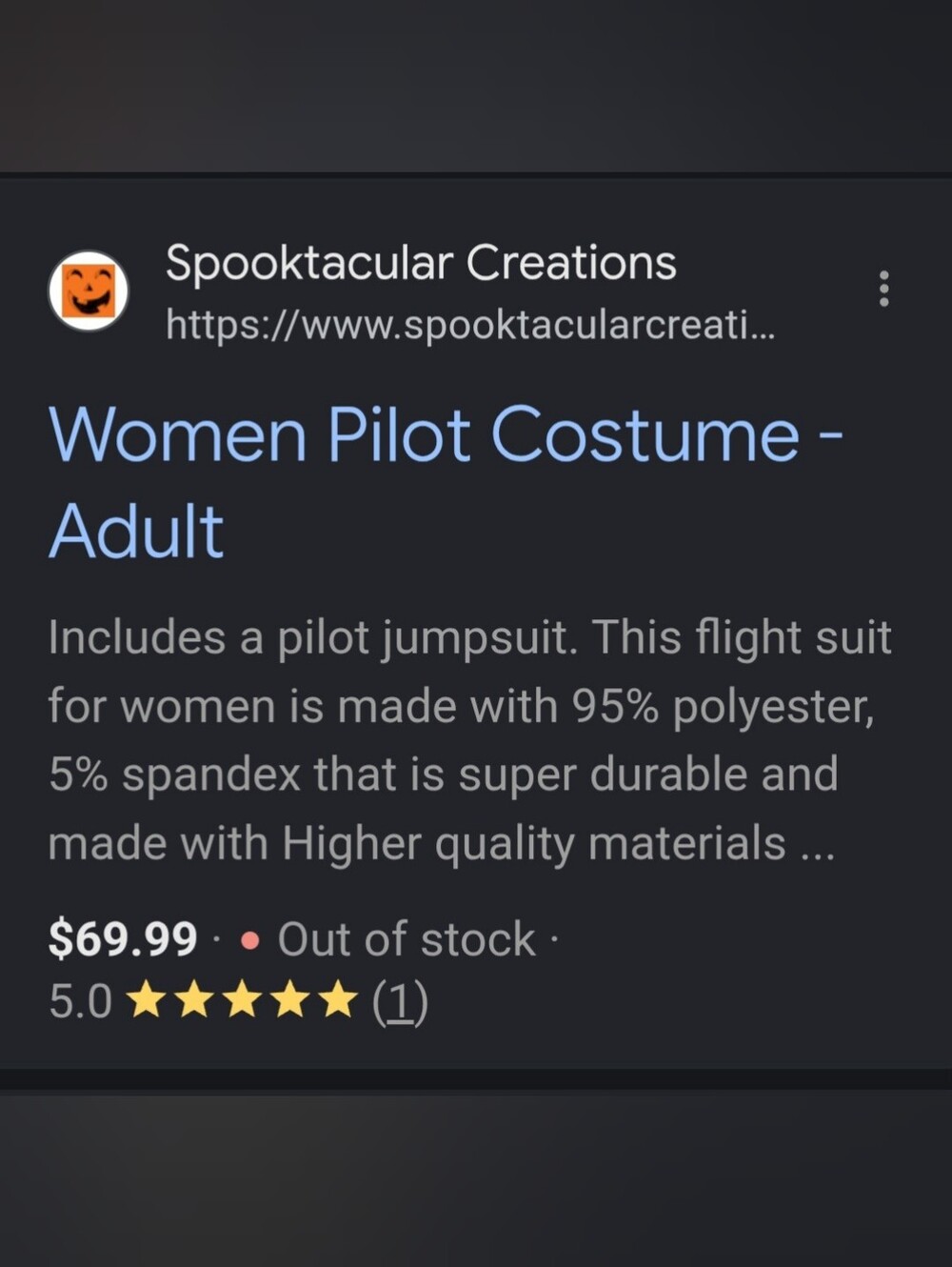 Spooktacular Creations Pilot Costume Adult Women, Flight Suit, Jumpsuit Sz XL - Picture 8 of 8